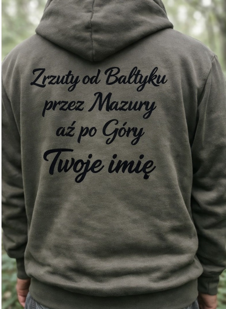 Bluza rozpinana z napisem dla grupy - rozpinana