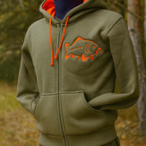 Bluza rozpinana z pomarańczowym karpiem