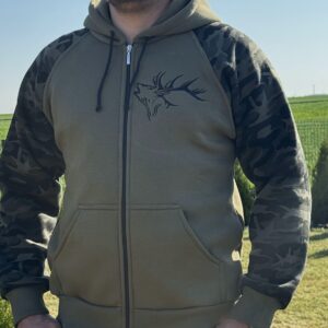 Bluza z jeleniem i rękawami moro