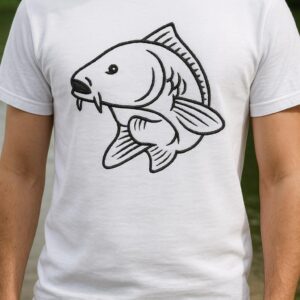 Promocja ! T-shirt z białym karpiem