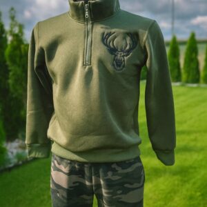 Bluza na stójce (bez kaptura) z jeleniem